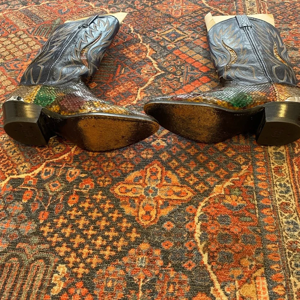 Dan Post Multicolor Snakeskin Python Heeled Boots - Picture 8 of 9